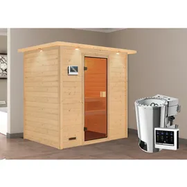 Karibu Selena inkl. Plug & Play 3,6 kW Bio externe Steuerung + LED Dachkranz