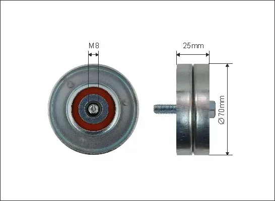 CAFFARO Umlenk-/Führungsrolle, Keilrippenriemen 0114 für Iveco Fiat Citroën Peugeot