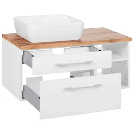 WELLTIME Waschbeckenunterschrank WELLTIME "Davos", weiß, B:90cm H:55cm T:47cm, Schränke, Waschbeckenunterschrank, Badmöbel, Waschtisch inkl. Waschbecken, Breite 90 cm