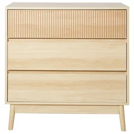 Beliani Kommode mit 3 Schubladen WALES Hellbraun