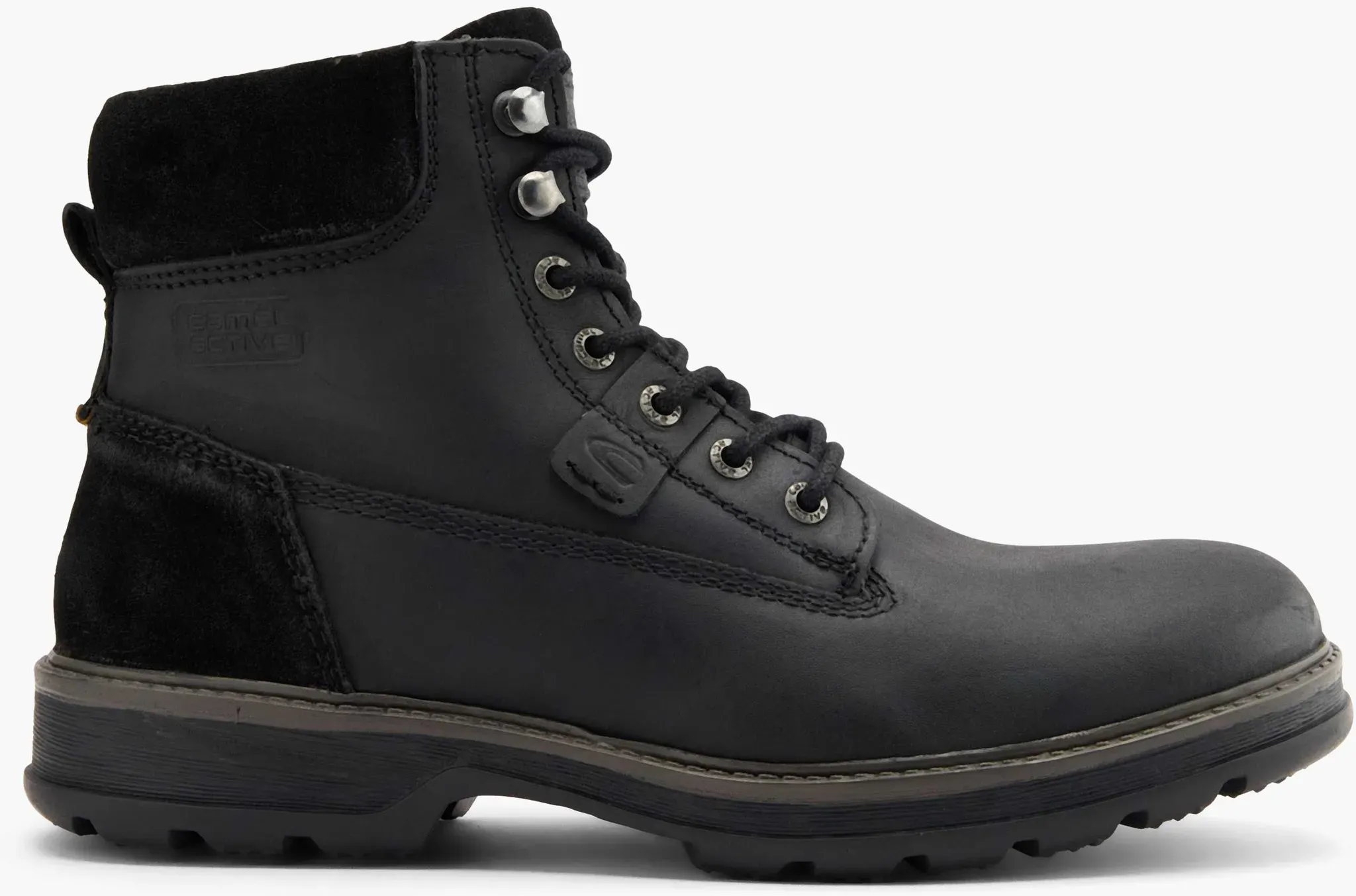 Camel Active Schnürboots Schwarz, Herren, Größe: 40, Material: Leder/Textil - Camel Active Schnürboots Schwarz, Herren, Größe: 40, Material: Leder/Textil - man - Schwarz