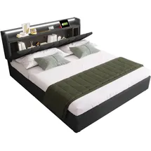 stilvora Polsterbett, Grau, Textil, 140x200 cm, Schlafzimmer, Betten, Polsterbetten