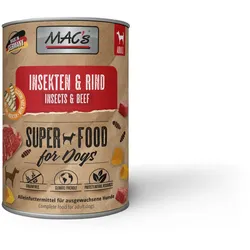 MAC ́s DOG 400 Gramm Hundenassfutter Sparpaket 12 x 400 Gramm Insekten & Rind