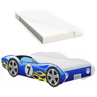iGLOBAL Kinderbett Autobett Cars Bett Jugendbett 140 x 70 cm blau