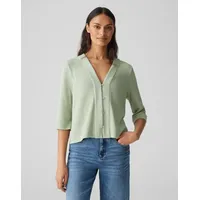 Opus Damen Kurzarmshirt | SEMIPA Regular in Strickoptik Green