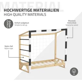 ML-Design Kinderbett Fußballtor 70 x 140 cm Kiefer schwarz-weiß