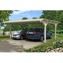 SKANHOLZ Odenwald Flachdach Doppelcarport aus Leimholz 6,40 x 5,41 m unbehandelt