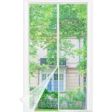 luxuskollektion Fliegengitter Balkontür Magnet Klettband Insektenschutz 110*210cm Weiß