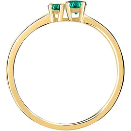Live Diamond Ring goldgelb / smaragd 56