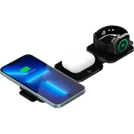 Canyon Wireless Charger WS-305 15W 3-in-1 Faltbar Schwarz - Schwarz