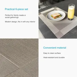 Intirilife Platzset, Taupe, Kunststoff, 30x0.16x45 cm, Wohntextilien, Tischwäsche, Tischsets