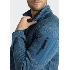 CMP Strickfleecejacke "MAN JACKET", Herren, Gr. 54, blau (petroleum, li), Strick, Obermaterial: 100% Polyester, normal, eingefasste Kante, Jacken, hochschließender Kragen, mit zwei Eingrifftaschen, atmungsaktiv