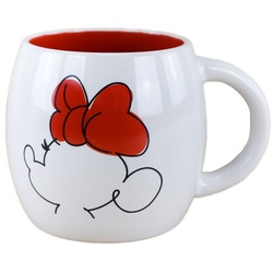 Stor Tasse Disney Minnie Mouse Tasse Schleife & Herz ca. 380 ml Kaffeetasse, Keramik, authentisches Design rot|weiß