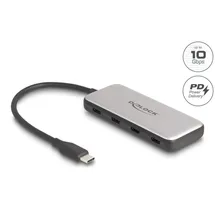 DeLock USB 10 Gbps USB Type-C Hub mit 4 x USB Type-C Buchse und PD 85 Watt