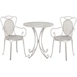 Beliani Bistroset grau Metall 2er Balkon Terrasse Garten romantisch - Grau