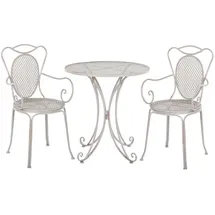 Beliani Bistroset grau Metall 2er Balkon Terrasse Garten romantisch - Grau