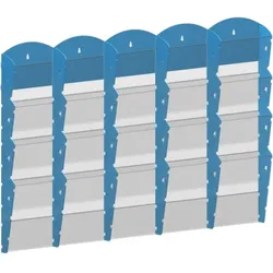 Wand-Plastikhalter für Prospekte - 5x4 A5, blau