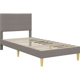 vidaXL Bettrahmen mit Kopfteil Taupe 90 x 190 cm Stoff