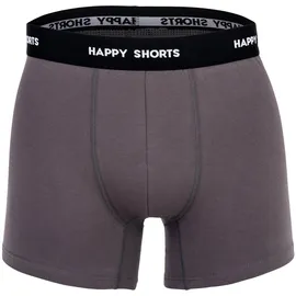 Happy Shorts Boxershorts grau/flieder/schwarz L 3er Pack