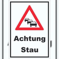 Aufkleber Achtung Stau A1 (594x841mm)