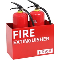 ARCVOX Feuerlöscherkasten-Eisenschweißen, Fasst 2 x 1-8 kg Feuerlöscher, Feuerlöscherständer zur Präsentation, Freistehender Feuerlöscherhalter (Color : Red)