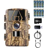 LMHOME Wildkamera 8K HD Wildtierkamera mit 32G Sd Karte bewegungsmelder nachtsichtkamera Outdoor Wasserdicht Tierkamera ohne Glühen Nachtkamera Fotofalle Wildlife Kamera für Jagd und Überwachung