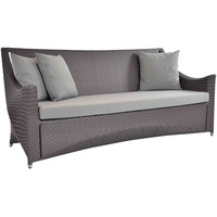 Krines Home Loungesofa Outdoor Sofa Wing Gartensofa Polyrattan Dreisitzersofa wetterfest, unempfindlich grau