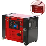 GeoTech Pro DGP8000SE-3 -Diesel-Stromerzeuger leise mit Rädern mit AVR-Regelung 6 kW - Dauerleistung 5.5 kW 400V + ATS