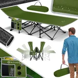 Kesser KESSER® Campingbett Feldbett Klappbar Klappbett Campingliege inkl. Tragetasche + Seitentasche Stabiles Feldbett 250kg Belastbar Metallrohr 600D Oxfordgewebe Tragbar Liege Reise Bequem
