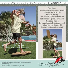 F2 Kork Balance Board Surf 74x30cm mit Korkrolle + Kork Halbkugel