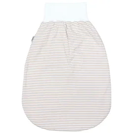 TupTam Babyschlafsack TUPTAM "Strampelsack Baby Strampelsack mit breitem Bund Unwattiert" Gr. 6 bis 12, beige (streifen beige), Schlafsäcke, Baby, L: 80cm, Obermaterial: 100% Baumwolle CO., L:80cm