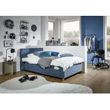 Meise Möbel meise.möbel Polsterbett Cool mit Lattenrost Cord Blau Ocean 90 x 200 cm