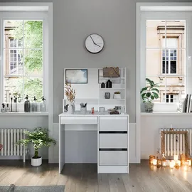 Vicco Schminktisch Sherry Weiß, 90 x 75 cm mit Spiegel
