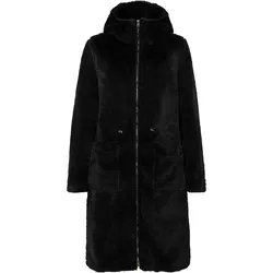 bonprix Teddyfell-Mantel, schwarz, 38