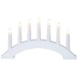 EGLO Lichterbogen Weihnachten mit 7 Kerzen, Fensterleuchter gebogen aus Holz in Weiß, Schwibbogen mit Kabel, Weihnachtsbeleuchtung Fenster, E10 Fassung, warmweiß