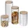 Kela Amelie Küchenbehälter, Borosilikatglas, Holzdeckel, Durchmesser 10 cm, Höhe 13 cm, 0,8 l - Transparent