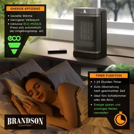 Brandson Heizlüfter 1500 W Schwarz/Silber