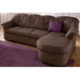 DOMO collection Eckcouch Kunstleder 3-Sitzer Braun