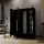 WFL GROUP Drehtürenschrank Mono Lux 150 x 200 x 51 cm Schwarz