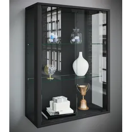 VCM Wandvitrine Glas Udina M 60 x 25 x 0 cm Schwarz