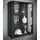 VCM Wandvitrine Glas Udina M 60 x 25 x 0 cm Schwarz