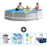 Intex Round Prism Frame Swimming Pool – 305 x 76 cm – inklusive Zubehör CB86