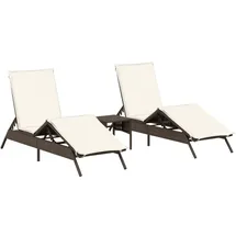 vidaXL Sonnenliege 59 x 24 x 59 cm Braun