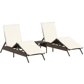 vidaXL Sonnenliege 59 x 24 x 59 cm Braun