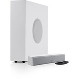 Teufel CINEBAR ONE+ 2.1 Soundsystem - Ultra-Kompakte Soundbar mit platzsparender Subwoofer, Dolby Audio, Bluetooth 5.0 aptX, Touch-Panel, Dynamore Ultra - weiß