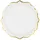 Partydeco Pappteller rund 18,5 cm 6 St. Weiß/Gold
