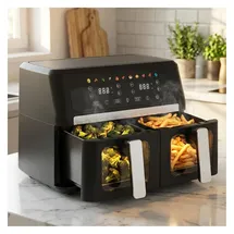 casativo Doppelkorb Heissluftfritteuse 9L Dual Zone Air Fryer schwarz