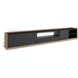 SKRAUT HOME Lowboard 310x50 cm Schwarz/Eiche Holzwerkstoff