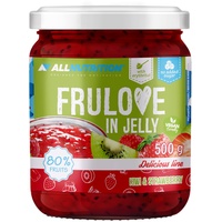 ALLNUTRITION Zuckerfreie Marmelade - Frulove In Jelly Kiwi & Strawberry - Low Carb Früchte in Gelee - 80% Fruchtgelee Kalorienarmer Aufstrich - Zuckerfreie Marmelade - Veganerfreundlich - 500g