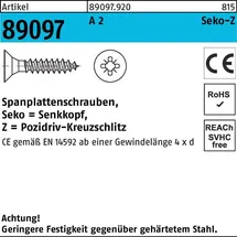 F. REYHER Nchfg. GmbH & Co. KG Spanplattenschraube R 89097 5 x 30 200 Stück